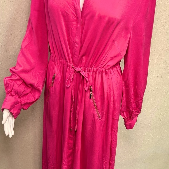 ICONIC London Vibrant Pink Long Sleeve Dress - Picture 11 of 11